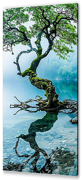 Постер (плакат) - Кривое дерево в горах