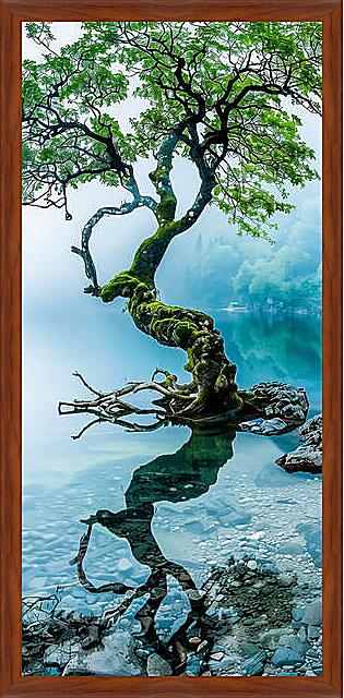 Картина - Кривое дерево в горах