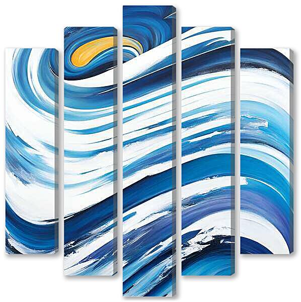 Модульная картина - Синяя волна