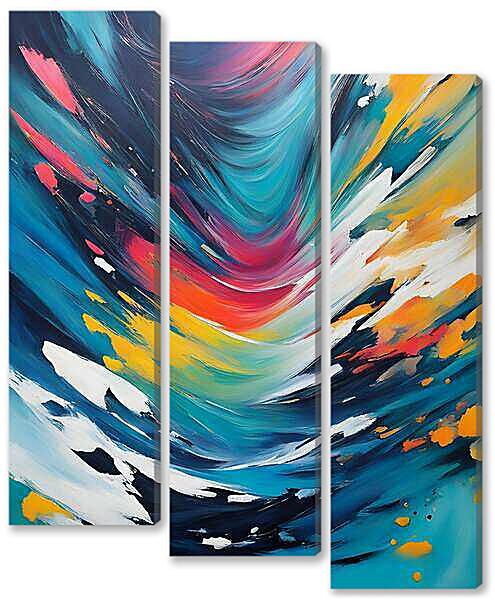 Модульная картина - Радужные волны