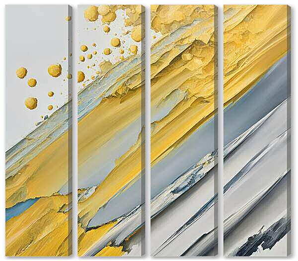 Модульная картина - Серо-желтая абстракция
