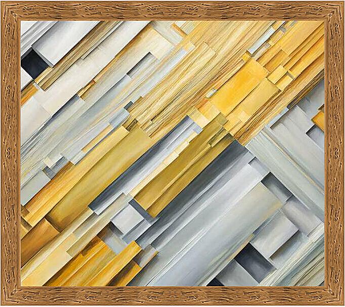 Картина - Серо-желтые полосы