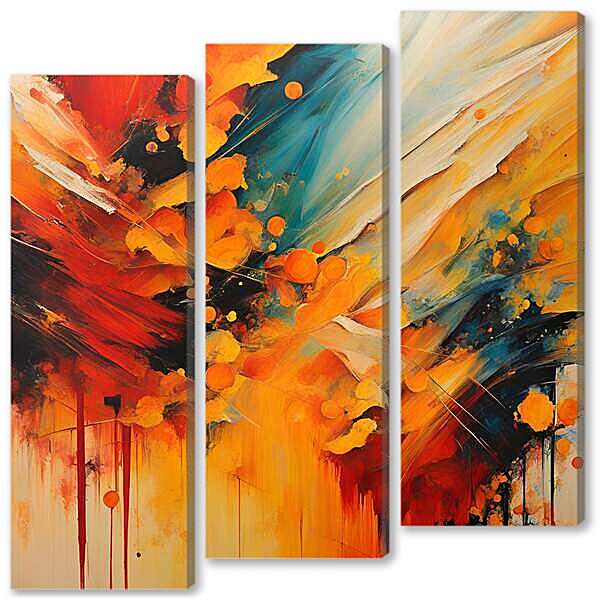 Модульная картина - Пламенная абстракция