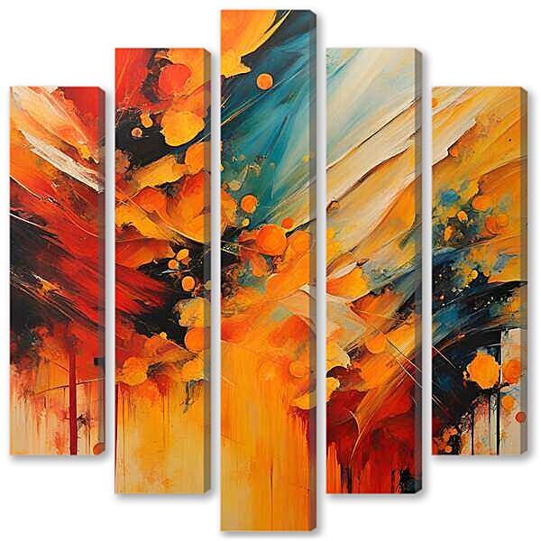 Модульная картина - Пламенная абстракция