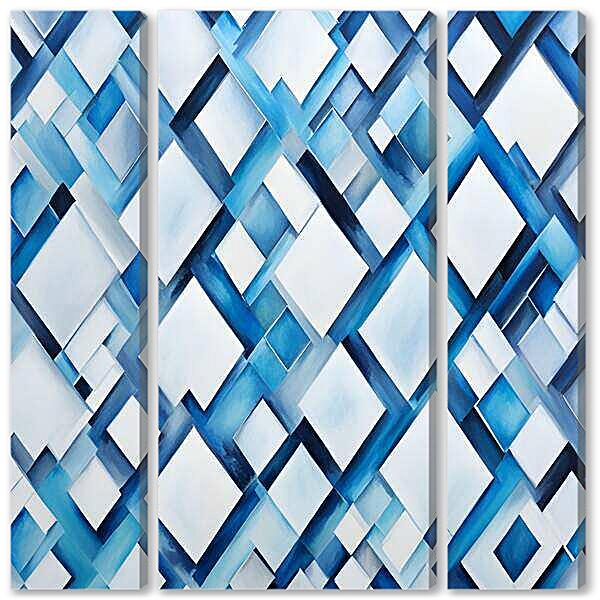 Модульная картина - Голубые ромбы