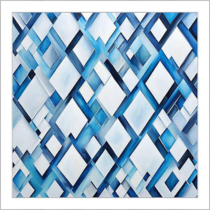 Картина - Голубые ромбы