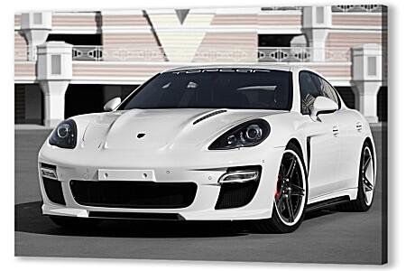 Картина маслом - Porsche Panamera белый