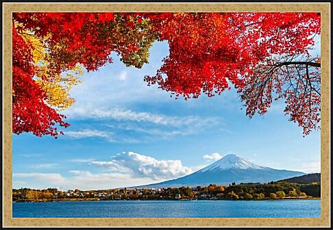 Картина - Священная гора Фудзияма. Япония.