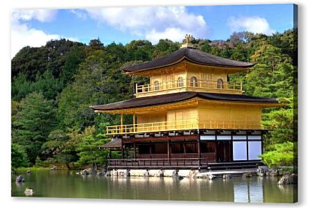 Картина маслом - Храм Кинаку-Дзи. Япония.