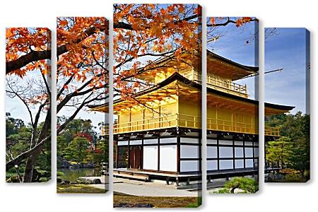 Модульная картина - Храм Кинаку-Дзи. Япония.