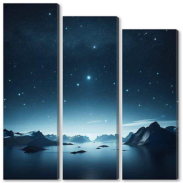 Модульная картина - Ночное озеро