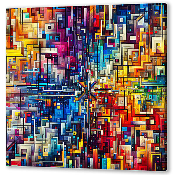 Постер (плакат) - Пиксельный город