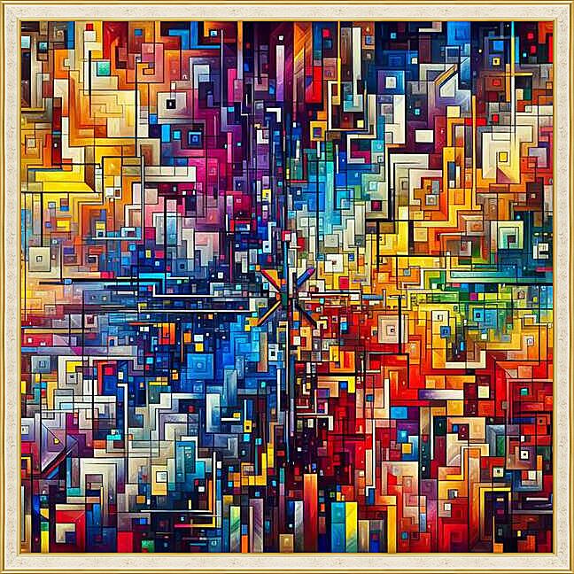 Картина - Пиксельный город
