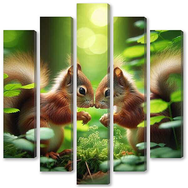 Модульная картина - Белочки