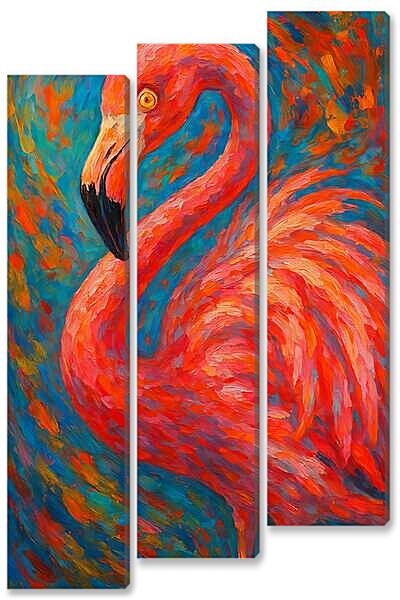 Модульная картина - Розовый фламинго