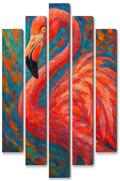 Модульная картина - Розовый фламинго