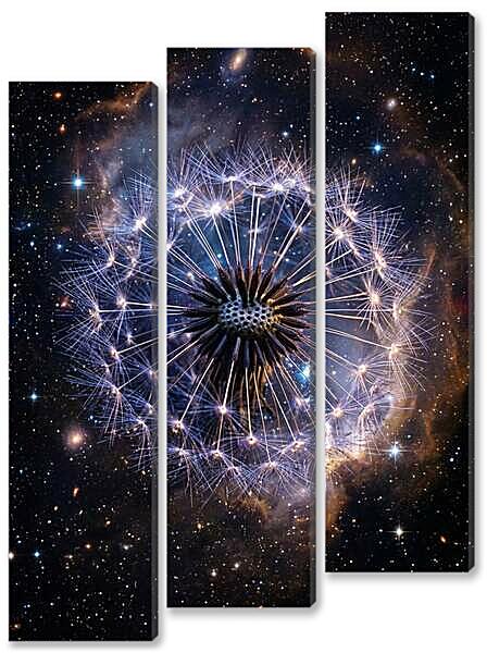 Модульная картина - Космический одуванчик