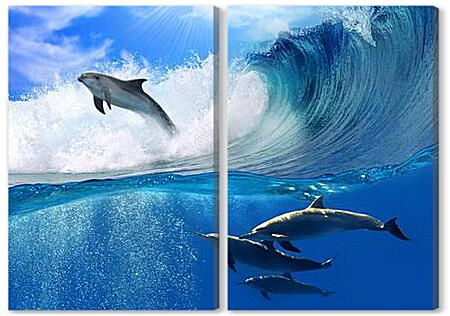 Модульная картина - delfines - дельфины