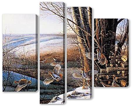 Модульная картина - Birts - Перепелки