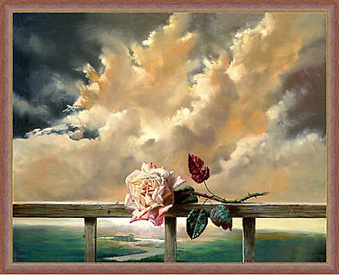 Картина - Роза на фоне моря