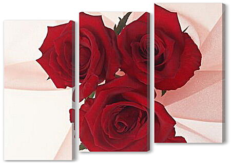 Модульная картина - Три красные розы