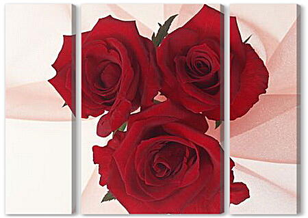 Модульная картина - Три красные розы