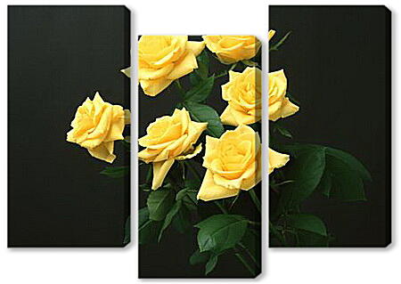 Модульная картина - Букет желтых роз