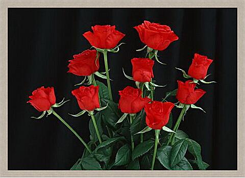 Картина - Букет красных роз