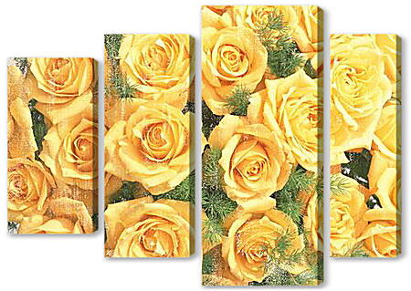 Модульная картина - Букет желтых роз