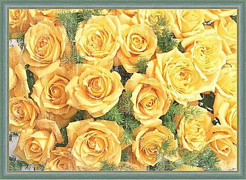 Картина - Букет желтых роз