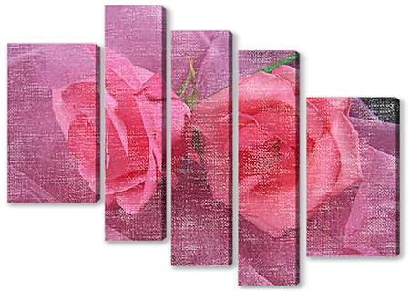 Модульная картина - Две розовые розы