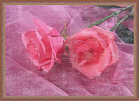 Картина - Две розовые розы