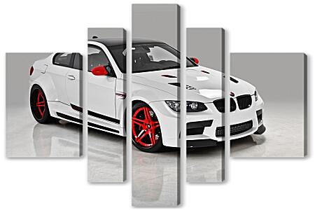 Модульная картина - BMW M3 (БМВ М3) белый