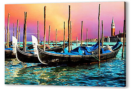 Картина маслом - Венецианские гондолы