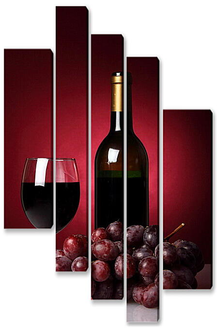 Модульная картина - Красное вино
