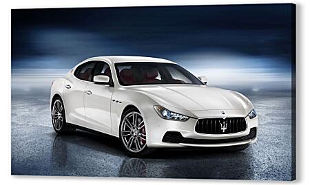 Постер (плакат) - Белый Мазерати (Maserati)
