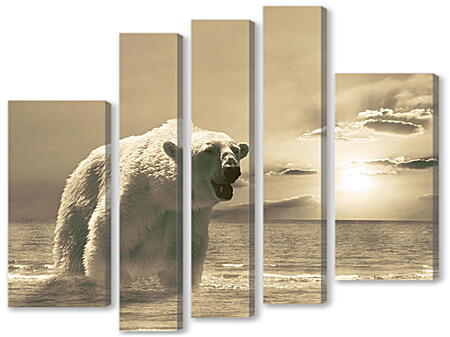 Модульная картина - Белый медведь

