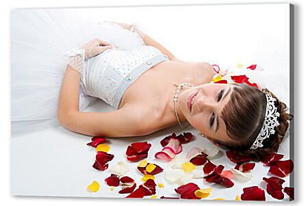 Картина маслом - Невеста в лепестках роз
