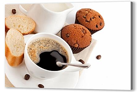 Картина маслом - Кофе и кекс