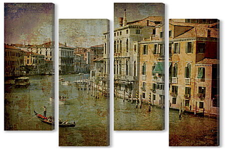Модульная картина - Italy Venice in Grunge Style
