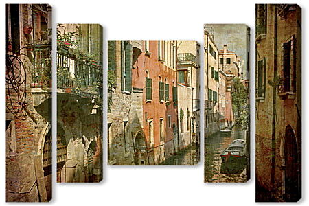 Модульная картина - Italy Venice in Grunge Styl
