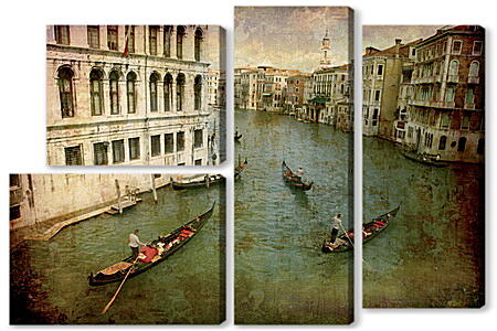 Модульная картина - Italy Venice in Grunge Styl
