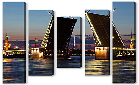 Модульная картина - Разводной мост Санкт-Петербург