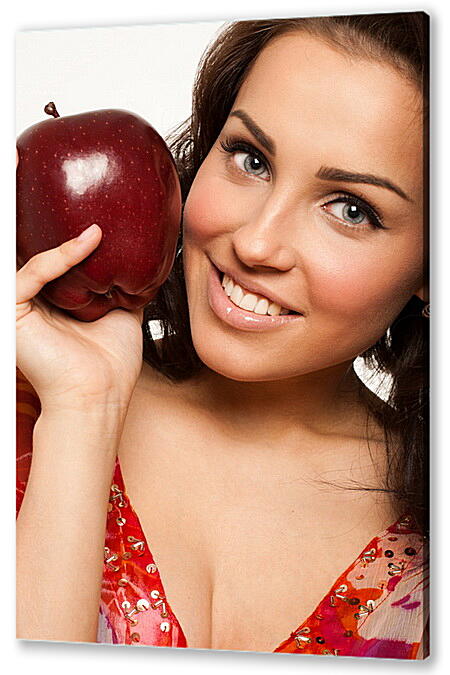 Постер (плакат) - Девушка с яблоком