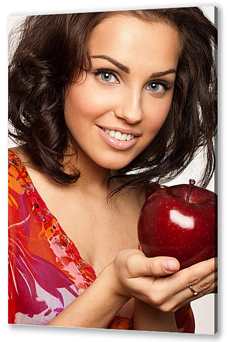 Постер (плакат) - Девушка с яблоком
