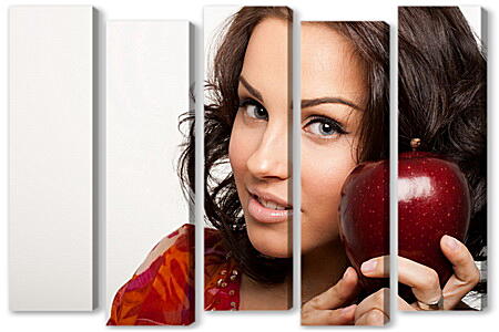 Модульная картина - Девушка с яблоком