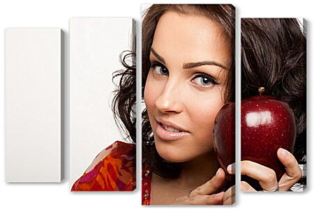 Модульная картина - Девушка с яблоком