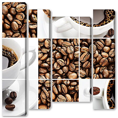 Модульная картина - Коллаж с кофе