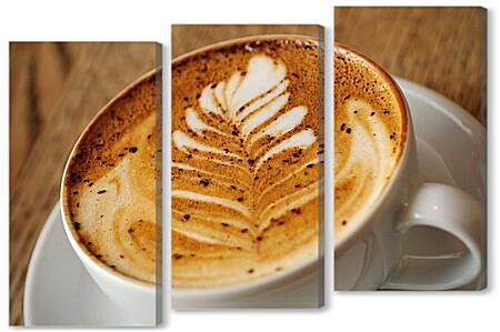 Модульная картина - Рисунок в кофейной чашке