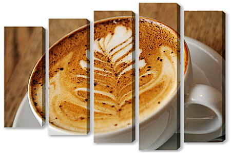 Модульная картина - Рисунок в кофейной чашке